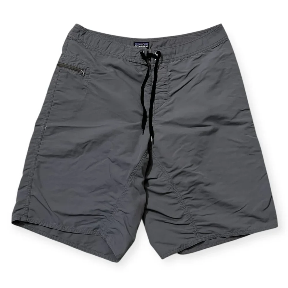 Patagonia Men’s Board Shorts Gray Size 36 – Drawstring Waist Surf Swim Trunks